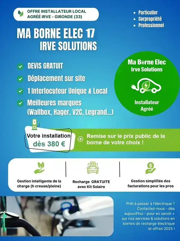 2026 meilleur prix installation borne pour voiture électrique à Aigrefeuille d'Aunis avec Ma Borne Elec - Irve 17